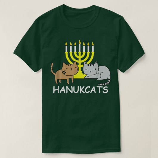 Hanukcats Funny Hanukkah Gift Cute Kawaii Cat Tシャツ (デザイン正面)