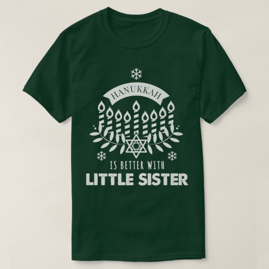 HanukkahはLittle Sister Matching Famと一緒に良い Tシャツ (デザイン正面)