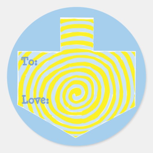 Hanukkahシール付きラウンド(1 1/2"、3" パーソナライズされた) ラウンドシール (正面)