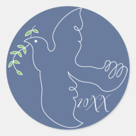 Hanukkahスタンプ(1 1/2"/3") "ハヌカー（ユダヤ教の祭り）鳩" ラウンドシール