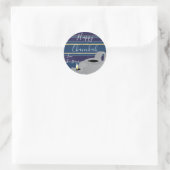 Hanukkahスタンプ(1 1/2"/3")「油ランプ金ゴールド/シルバー ラウンドシール (バッグ)