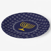 HANUKKAHスターオブデイビッド(ユダヤ教)メノラーブルーシルバー ペーパープレート (アングル)