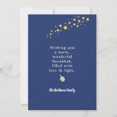 HANUKKAHハヌカー(ユダヤ教の祭り)(ユダヤ教)メノラードレディデルグリーティングカード (裏面)