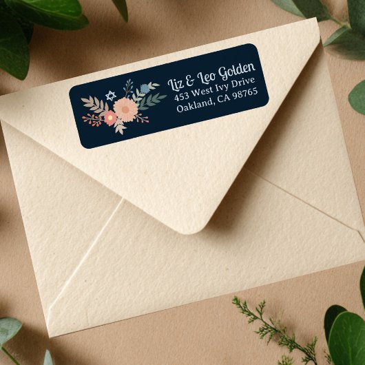 HANUKKAHハンドドローカスタムド差出人住所 ラベル