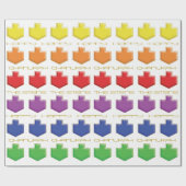 HanukkahパーソナライズGiftrap "Dreidem 3Dカラー" ラッピングペーパー (フラット)