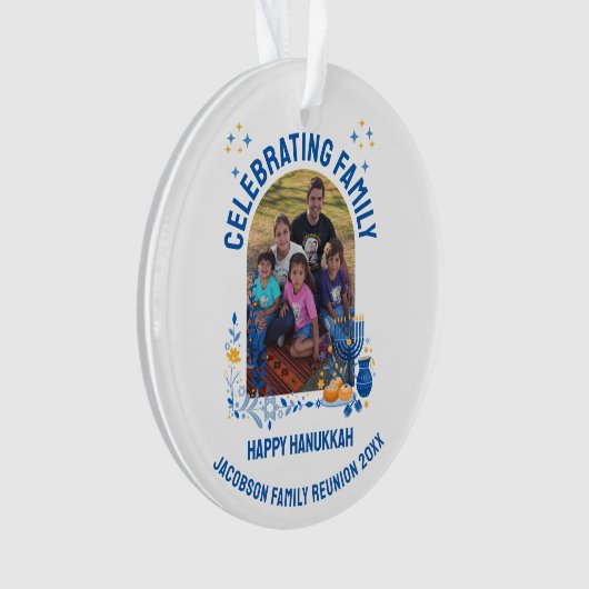 HANUKKAHファミリー懇親会カスタマイズ可能な写真 オーナメント (正面)