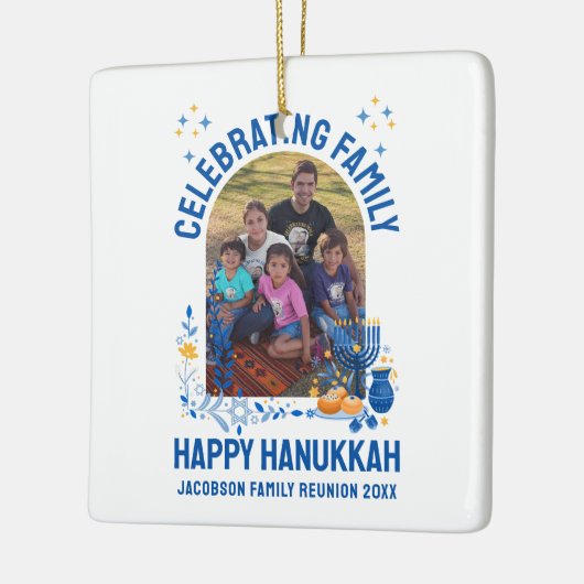 HANUKKAHファミリー懇親会カスタマイズ可能な写真 セラミックオーナメント (左)