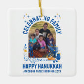 HANUKKAHファミリー懇親会カスタマイズ可能な写真 セラミックオーナメント (正面)