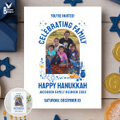 HANUKKAHファミリー懇親会カスタマイズ可能な写真 招待状