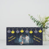 Hanukkahフォトカード「Dreidellバナー」 シーズンカード (スタンド正面)