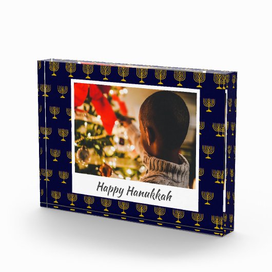 HANUKKAHモダン(ユダヤ教)メノラーメッセージを残す フォトブロック (右)