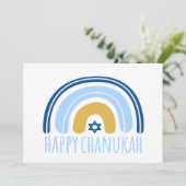 HANUKKAHレインボー（ユダヤ教）メノラードレデルグリーティングカード (スタンド正面)