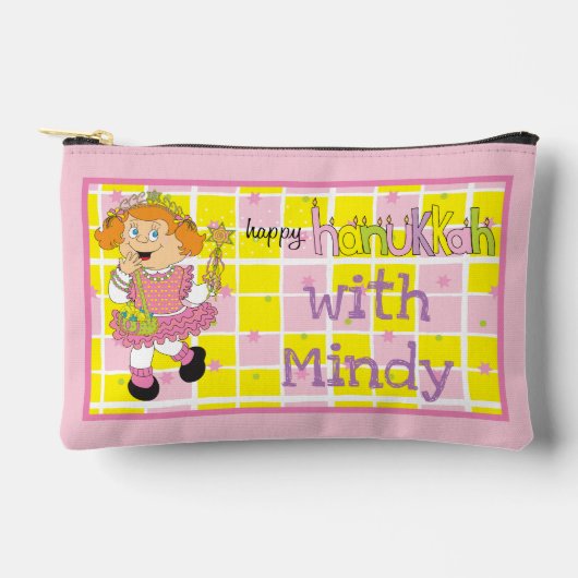 Hanukkah かわいらし in Pink Totsie Dreidel遊さん アクセサリーポーチ (正面)