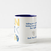 HANUKKAH（ユダヤ教）メノラードライデルコーヒーマグ ツートーンマグカップ (中央)