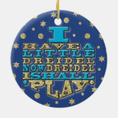 Hanukkah "私は少しドレディールを持っている"/サークルオーナメント セラミックオーナメント (裏面)