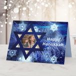Hanukkah 1または2 Photo Family Kids Blue シーズンカード<br><div class="desc">Hanukkah 1または2 Photo Family Kids Blue</div>
