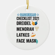 Hanukkah 2021チェックリストDreidl（ユダヤ教）メノラー顔マスク