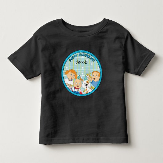 Hanukkah 3/4"ラグランスリーブシャツ トドラーTシャツ (正面)