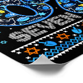 Hanukkah 67 Festive Dreidel Ugly Sweater For Men W ポスター (角)