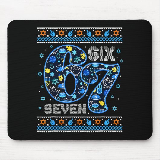 Hanukkah 67 Festive Dreidel Ugly Sweater For Men W マウスパッド (正面)