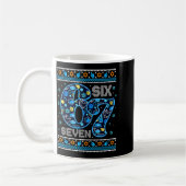 Hanukkah 67 Festive Dreidel Ugly Sweater Jew Six S コーヒーマグカップ (左)