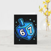 Hanukkah 67 Six Seven Boy Girl Kids 67 Meme Hanukk カード (黄色い花)