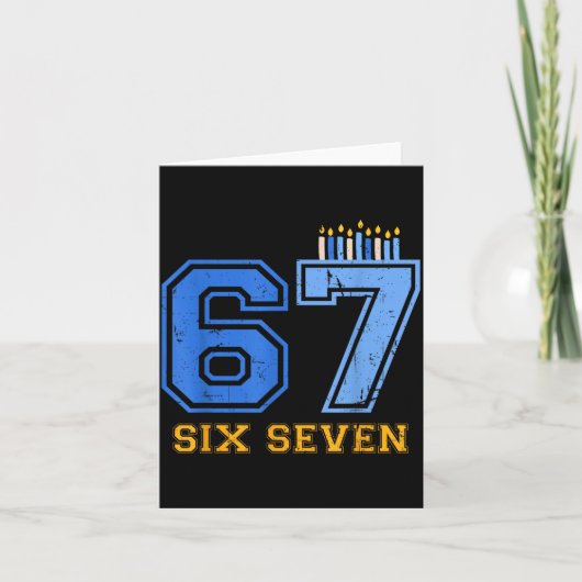 Hanukkah 67 Six Seven Boy Girl Kids 67 Meme Hanukk カード (正面)