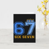 Hanukkah 67 Six Seven Boy Girl Kids 67 Meme Hanukk カード (黄色い花)