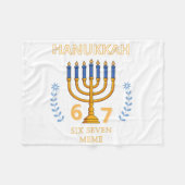 Hanukkah 67 Six Seven Meme フリースブランケット (正面(横))