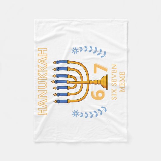 Hanukkah 67 Six Seven Meme フリースブランケット (正面)
