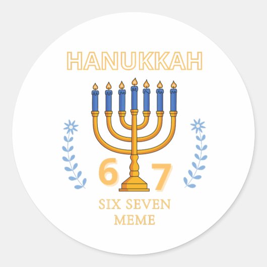 Hanukkah 67 Six Seven Meme ラウンドシール (正面)