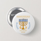 Hanukkah 67 Six Seven Meme 缶バッジ (正面&裏面)