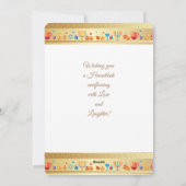 Hanukkah Beautiful Jewish Holiday Greeting Card シーズンカード (裏面)