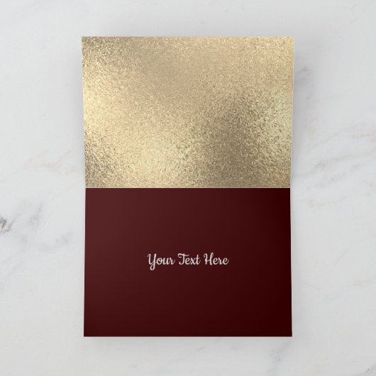 Hanukkah Blessings Menorah Red & Gold シーズンカード (内部)