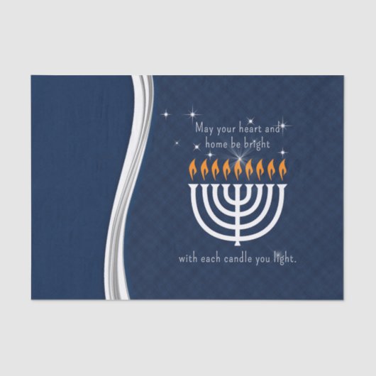 Hanukkah BlueとWhite with Each Candle Light 薄葉紙 (正面)