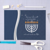 Hanukkah BlueとWhite with Each Candle Light 薄葉紙 (クラフト)