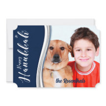Hanukkah BlueとWhite with Photo and Name