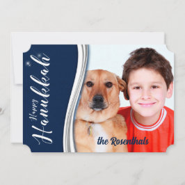 Hanukkah BlueとWhite with Photo and Name シーズンカード