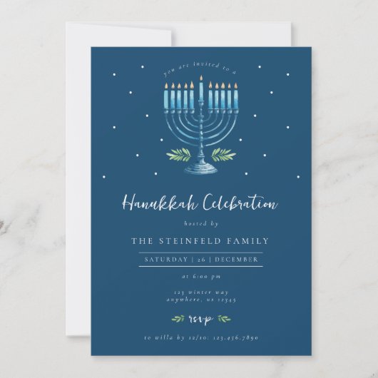 Hanukkah Celebration Invitation 招待状 (正面)