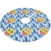 hanukkah chanukkah絵文字クリスマスツリースカートクリスマス ブラッシュドポリエステルツリースカート (アングル)