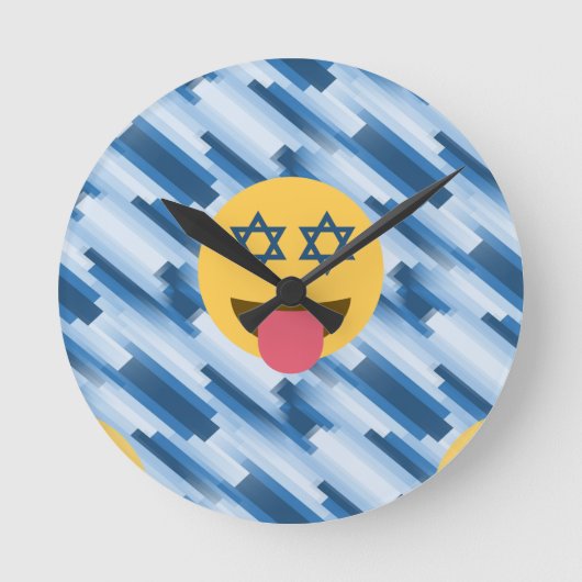 hanukkah chanukkah絵文字 ラウンド壁時計 (正面)