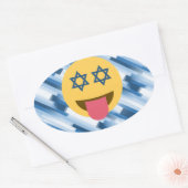 hanukkah chanukkah絵文字 楕円形シール (封筒)