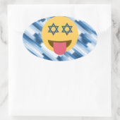 hanukkah chanukkah絵文字 楕円形シール (バッグ)