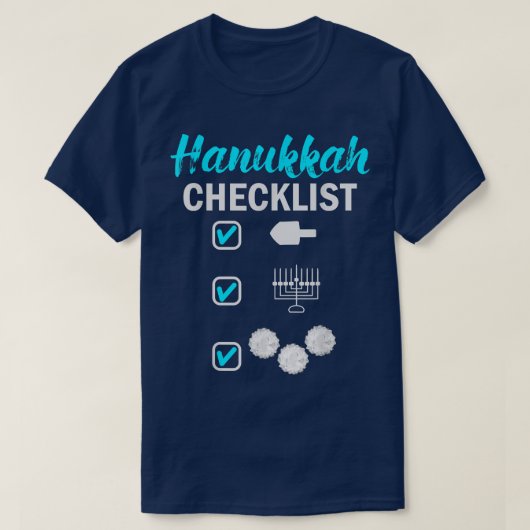 Hanukkah Checklist  Tシャツ (デザイン正面)