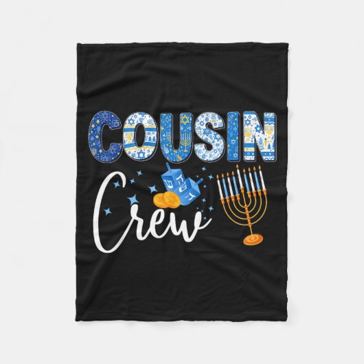 Hanukkah Cousin Crew Matching Family Christmas Paj フリースブランケット (正面)