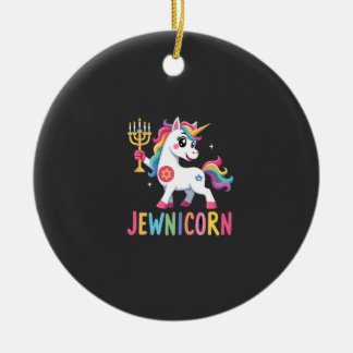Hanukkah Dabbing Unicorn Jewnicorn Chanukah Jewish セラミックオーナメント