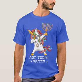Hanukkah Dabbing Unicorn Not Today Santa Jewnicorn Tシャツ