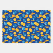 Hanukkah Dreidel, Gelt, Sufganiyot，ストリングライト ラッピングペーパーシート (正面3)