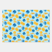 Hanukkah Dreidel, Gelt, Sufganiyot，ストリングライト ラッピングペーパーシート (正面3)