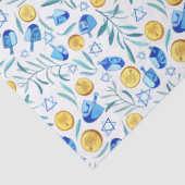 Hanukkah Dreidel Jewish Holiday Pattern Watercolor 薄葉紙 (詳細)